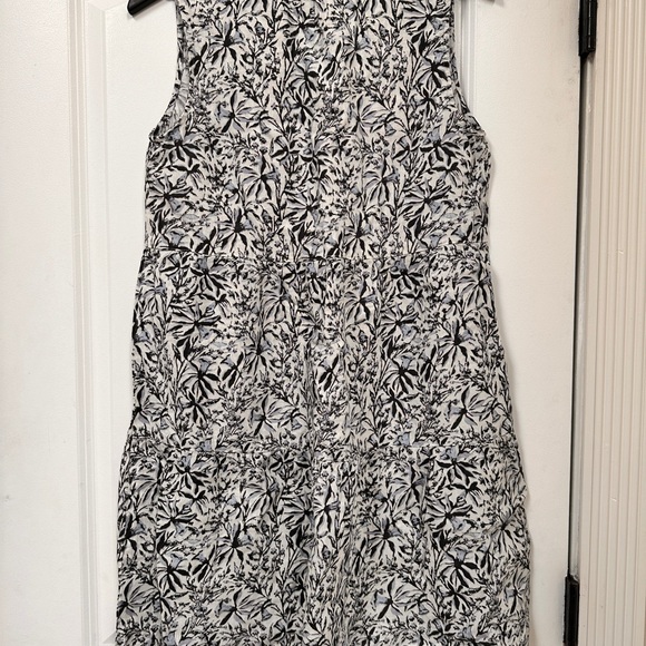 Lucky Brand 100% Linen Tiered Dress Womens S Bluebell Floral Sleeveless NEW - Picture 4 of 11